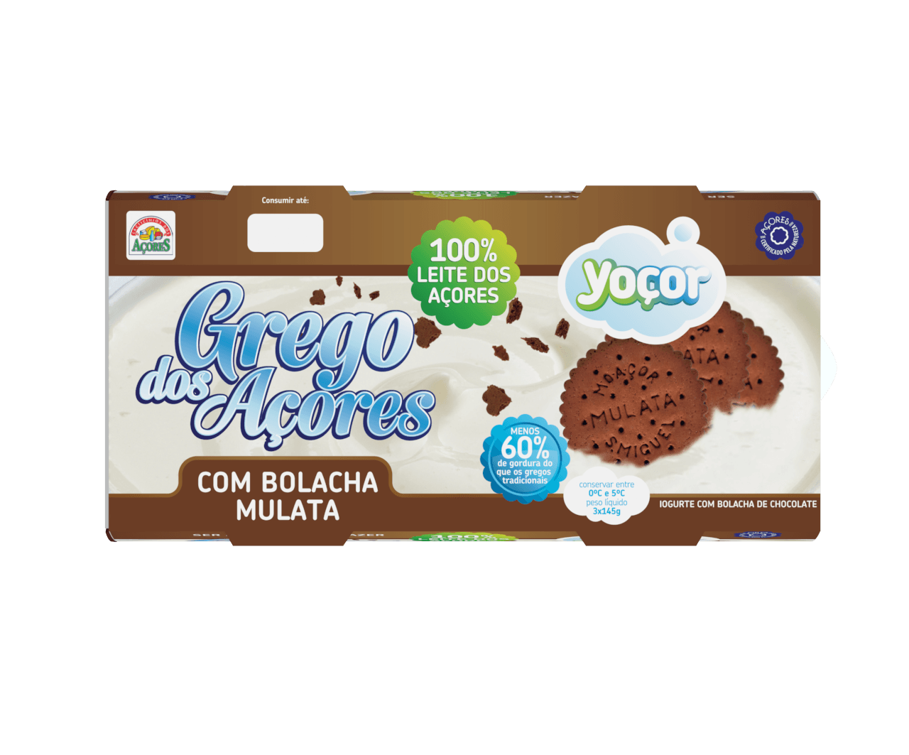 Iogurte Grego dos Açores com Bolacha Mulata 3x145 gr