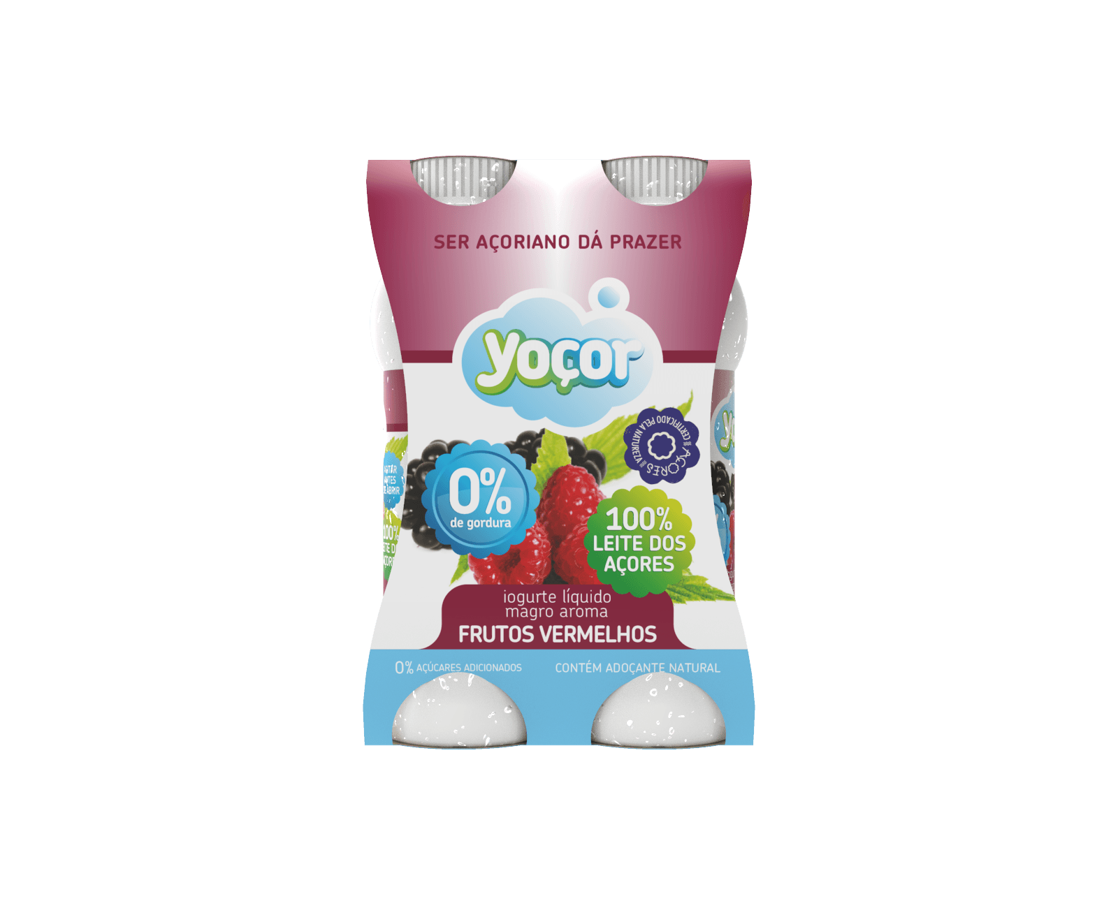 Iogurte Líquido Magro 0% c/ Aroma de Frutos Vermelhos 4x170 ml