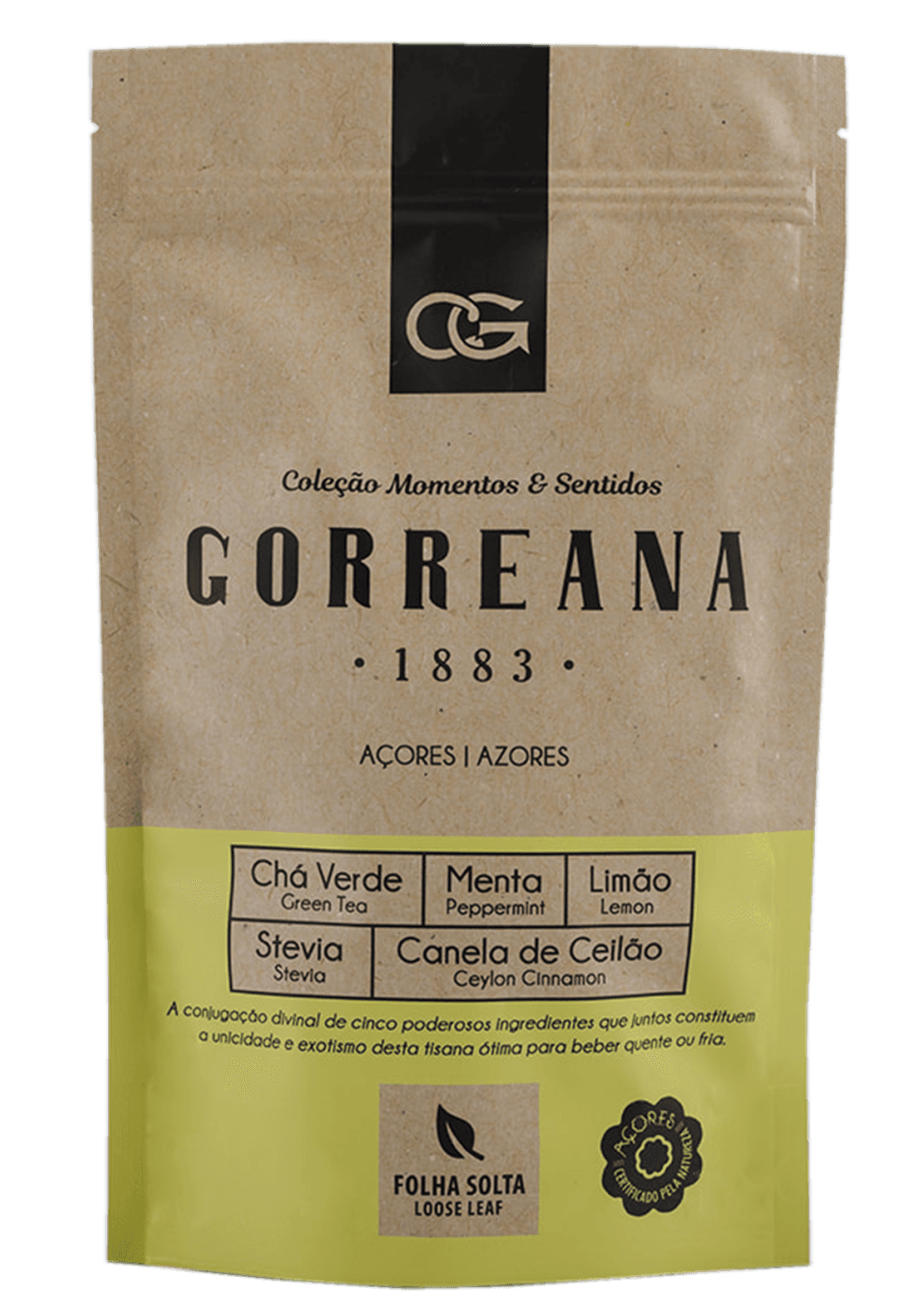 Chá Verde + Menta + Limão + Canela + Stevia (Folha Solta) 80gr